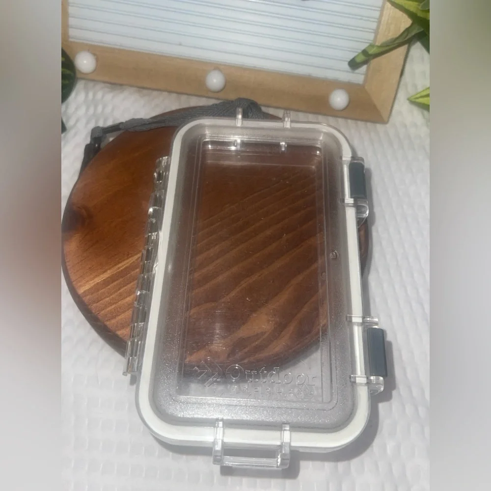 Clear Waterproof Phone Case with White Trim